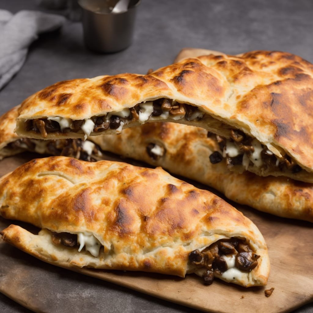 Mushroom & goat’s cheese calzone