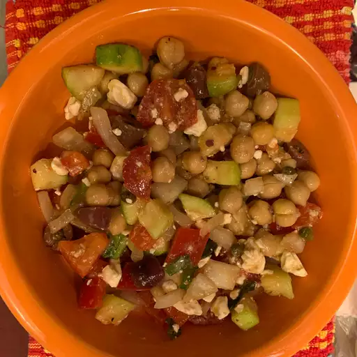 Mediterranean Zucchini and Chickpea Salad