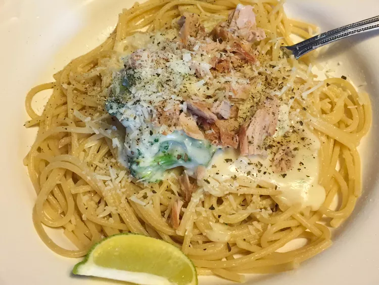 Tuna Alfredo with Penne Pasta