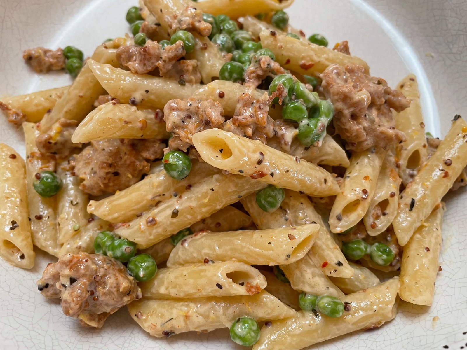 Pasta with Peas and Sausage