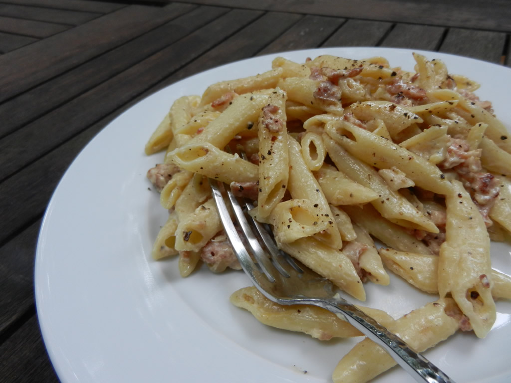 Bacon and Parmesan Penne Pasta