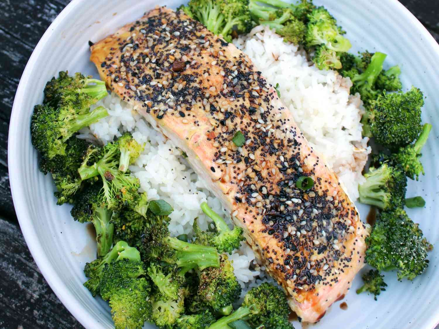 Bourbon Teriyaki Salmon Rice Bowl