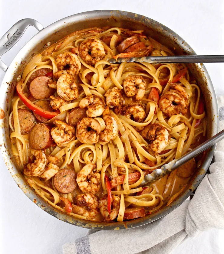 Creamy Cajun Shrimp and Sausage Pasta